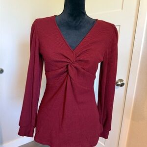 Maurices Deep Red Twist-Front Blouse